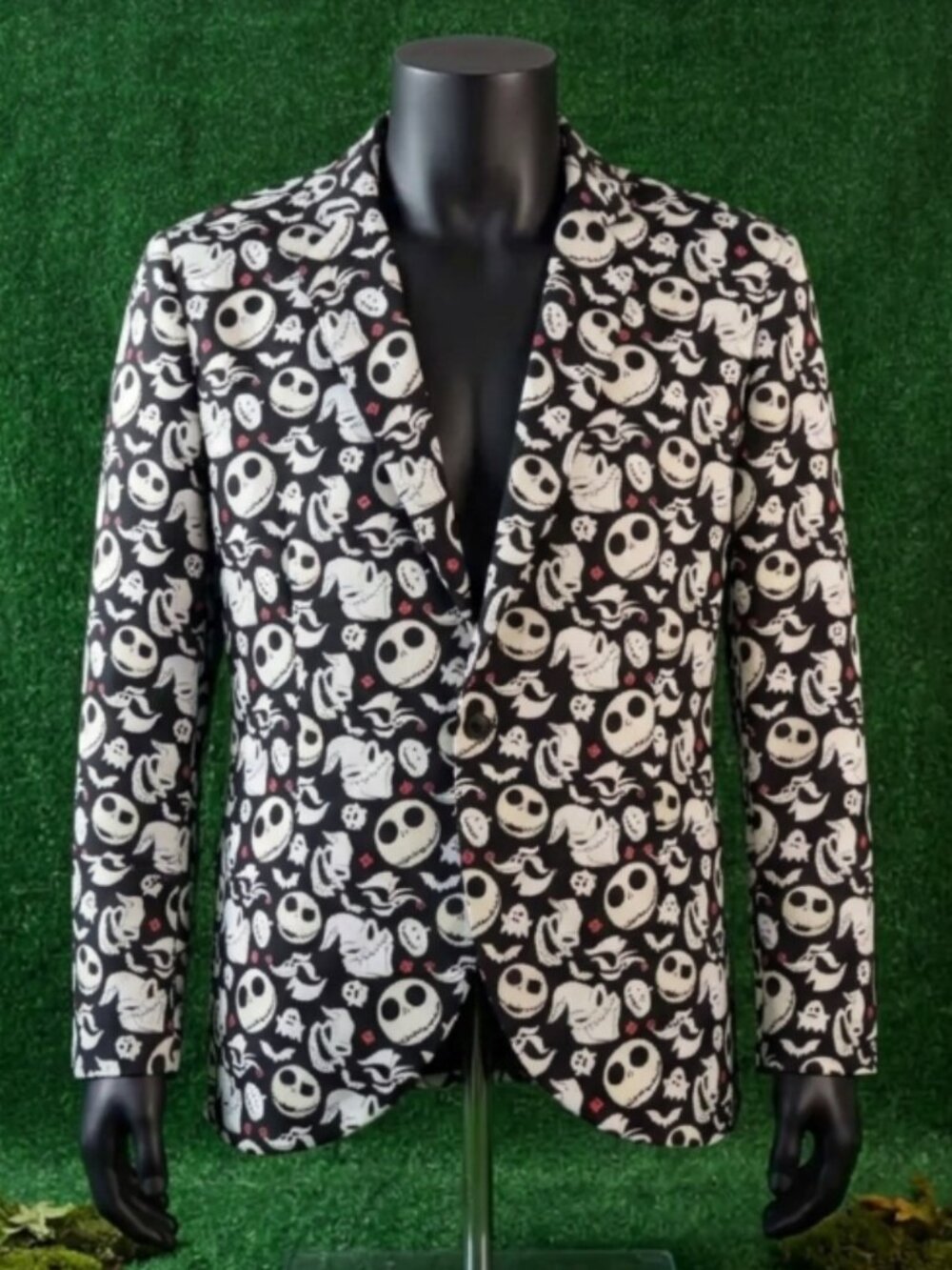 Disney Jack Skellington Oogie Boogie Glow In Dark Black Blazer Jacket Men's L/XL
